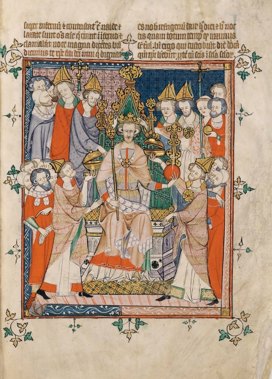 Kroning van Edward II uit de Apocalyps, Visio Sancti Pauli, MS 020, Corpus Christi College, Cambridge, 1300-25 (28252729249) door Georgia Levan Ramishvili from Tbilisi