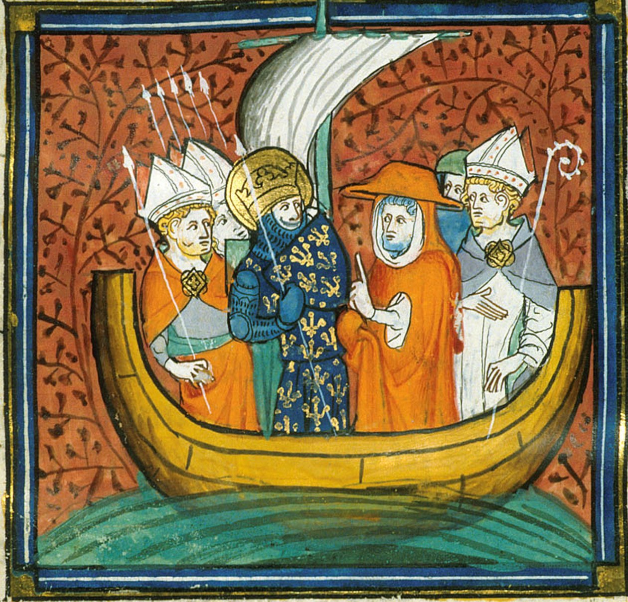 Raad aan boord van schip, uit Chroniques de France ou de St Denis, 14e eeuw (22528511880) door Georgia Levan Ramishvili from Tbilisi