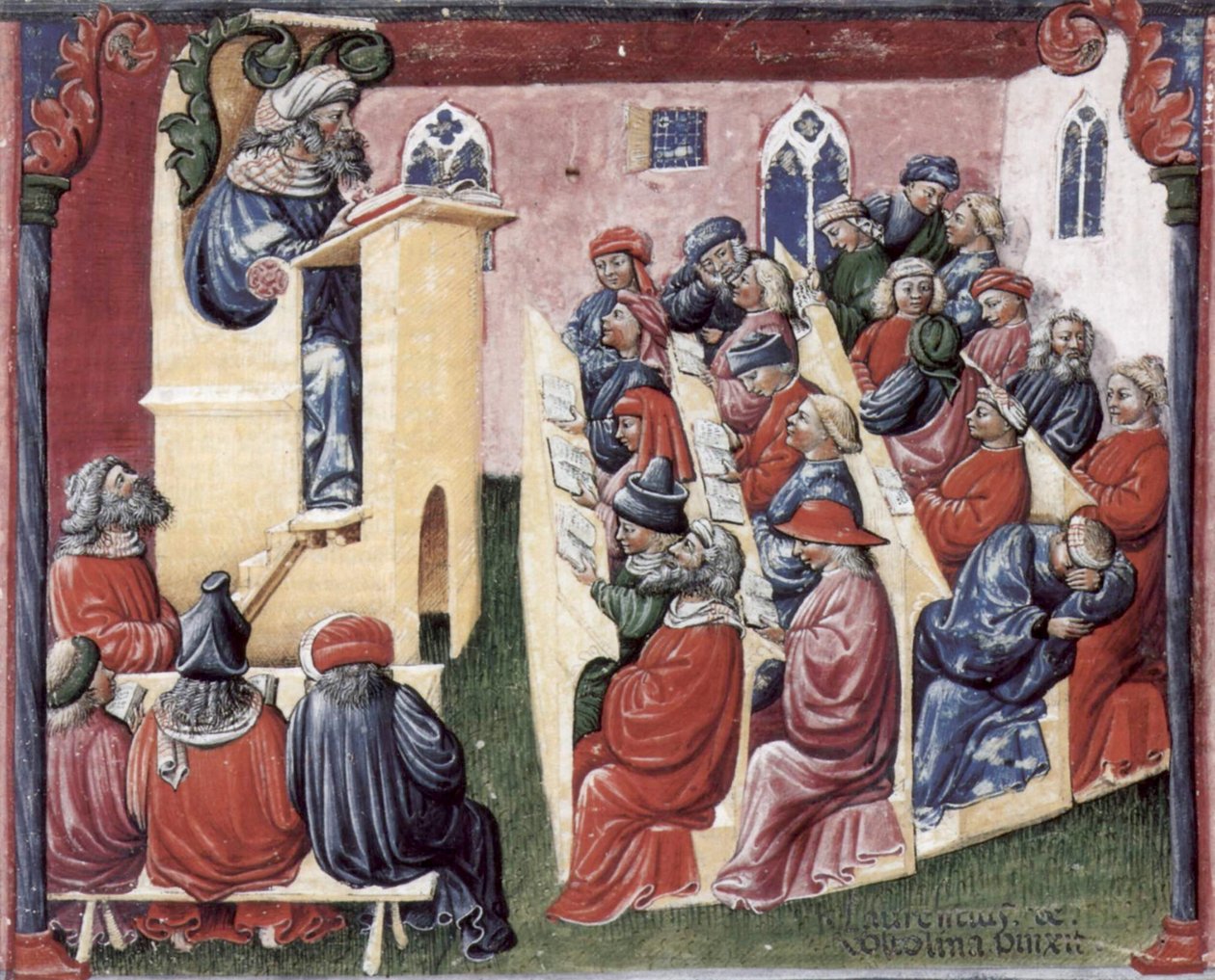 Hendrik van Duitsland houdt een lezing voor universiteitsstudenten in Bologna door Laurentius de Voltolina (21114437820) door Georgia Levan Ramishvili from Tbilisi