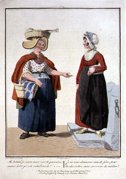 Visverkopers, gegraveerd door L. Portman door Georgius Jacobus Johannes van (after) Os