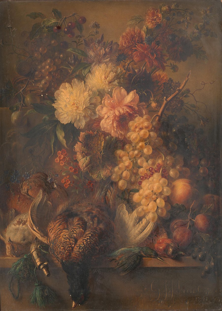 Vogels en vruchten door Georgius Jacobus Johannes van Os