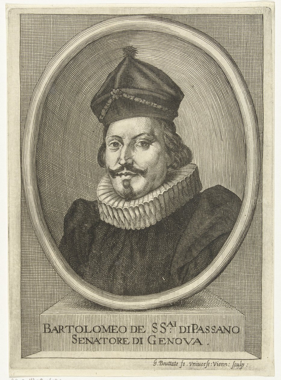Portret van Bartolomeo di Passano gegraveerd door Gerard Bouttats