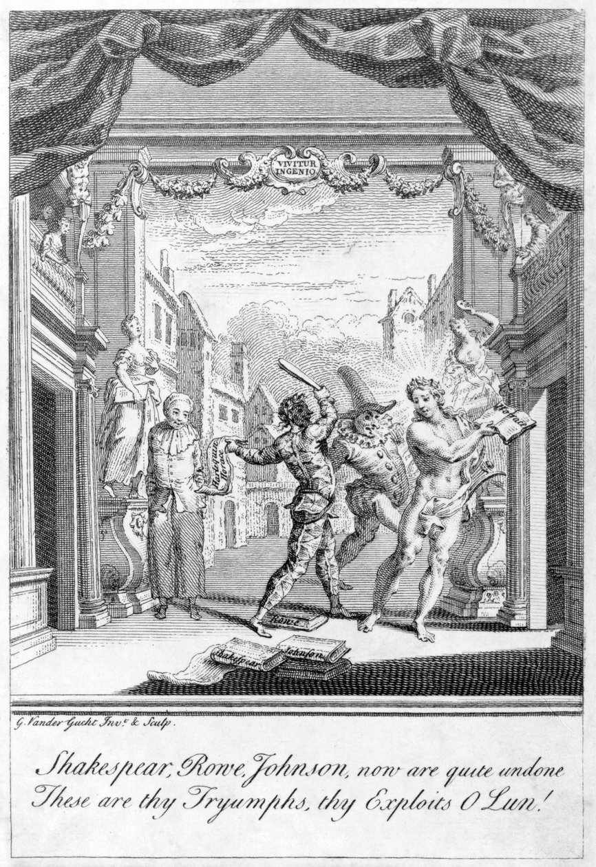 Satire op het Populaire Podium, 1756 door Gerard Vandergucht