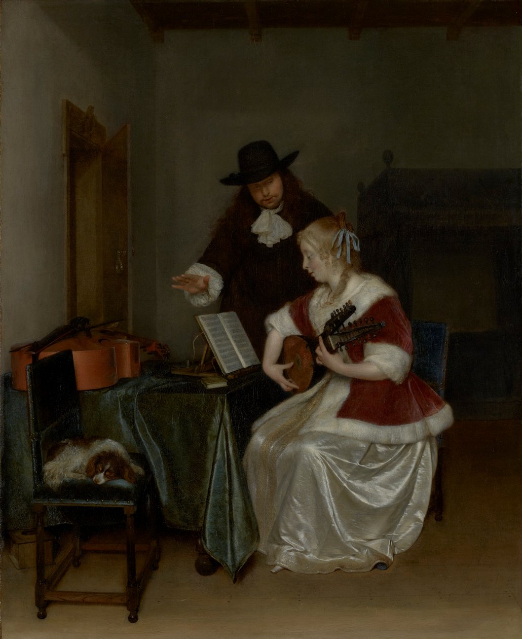 De Muziekles door Gerard ter Borch