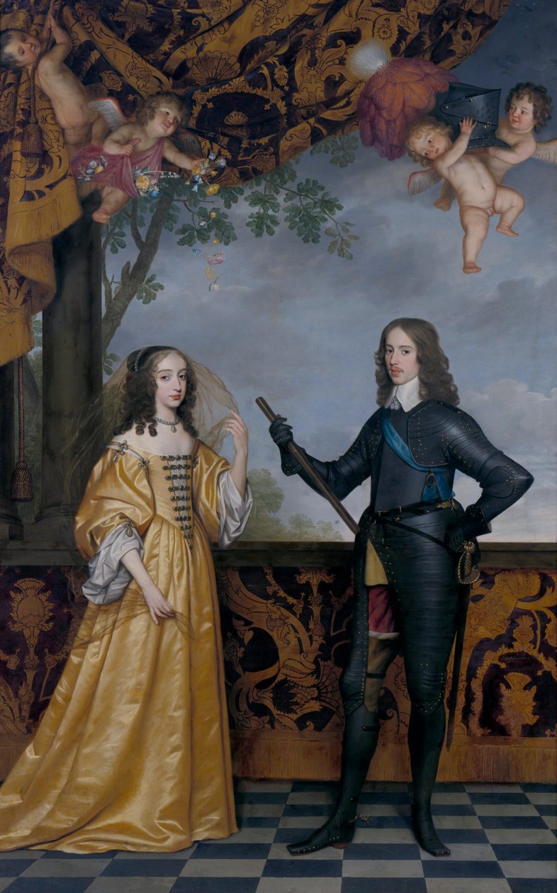 Dubbelportret van Willem II (1626-1650), Prins van Oranje, en zijn vrouw Mary Stuart (1631-1660) door Gerrit van Honthorst
