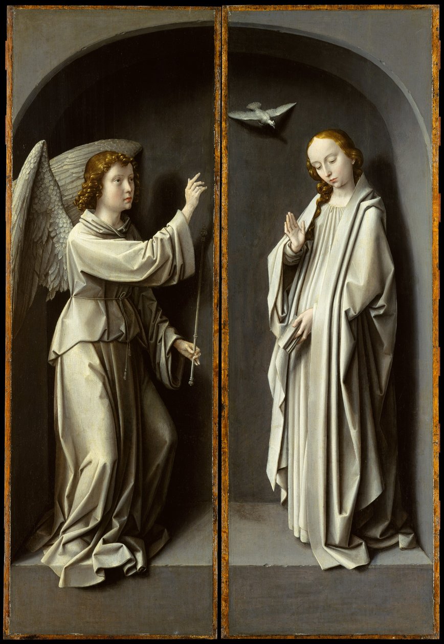 Aartsengel Gabriël; De Maagd Annunciate door Gerard David