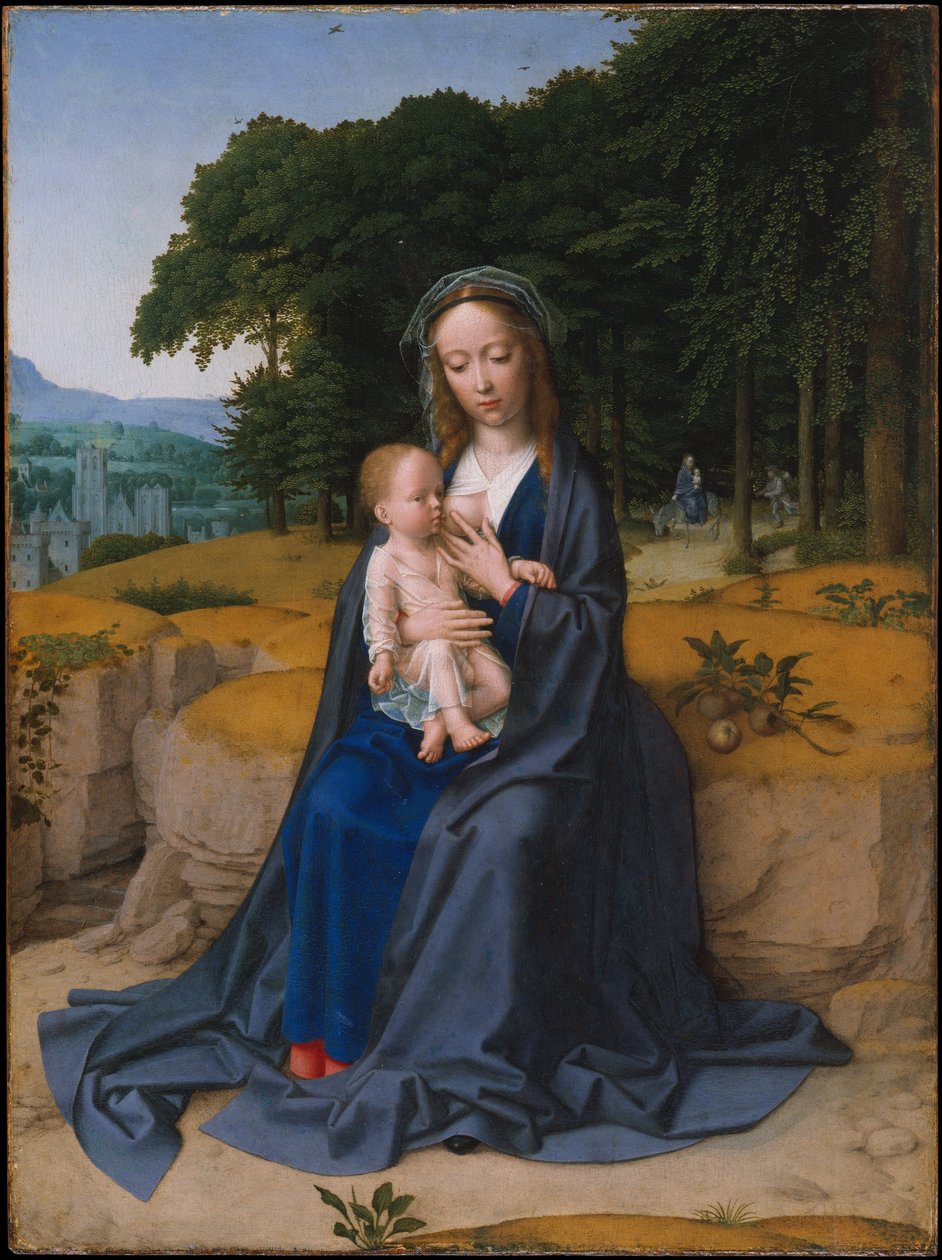 De rest op de vlucht naar Egypte door Gerard David