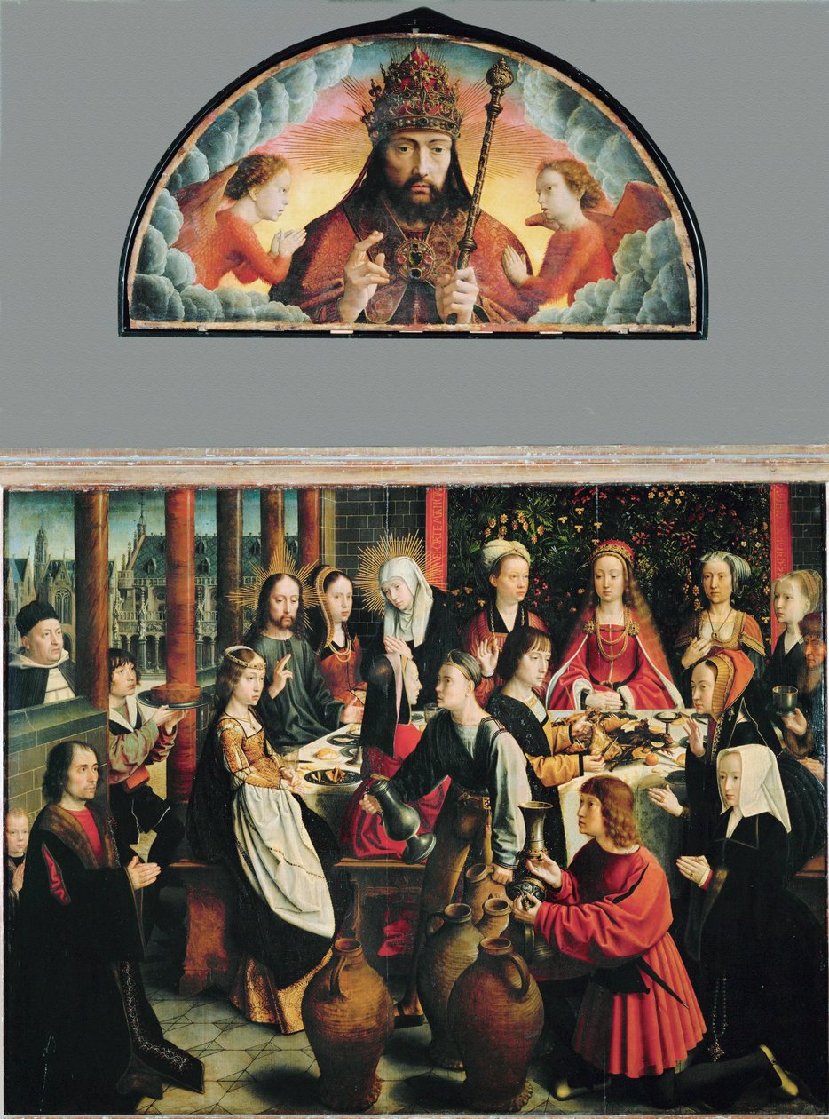 De bruiloft in Kana ... door Gerard David