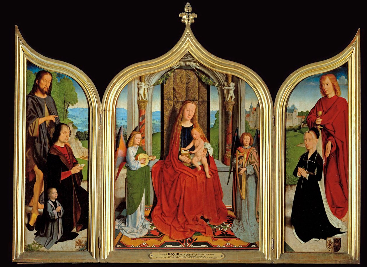 Triptych de la famille Sedano - Drieluik van de familie Sedano ... door Gerard David