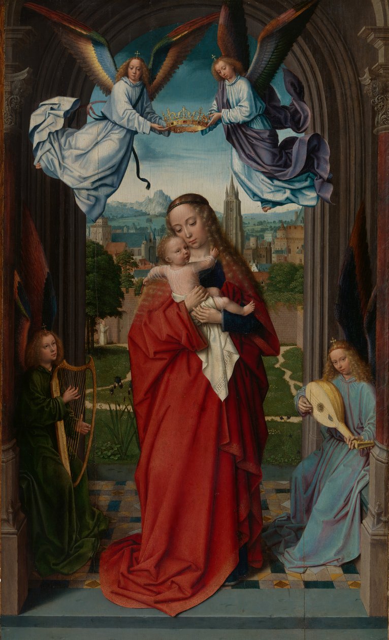 Maagd en Kind met Vier Engelen, ca. 1510-15 door Gerard David