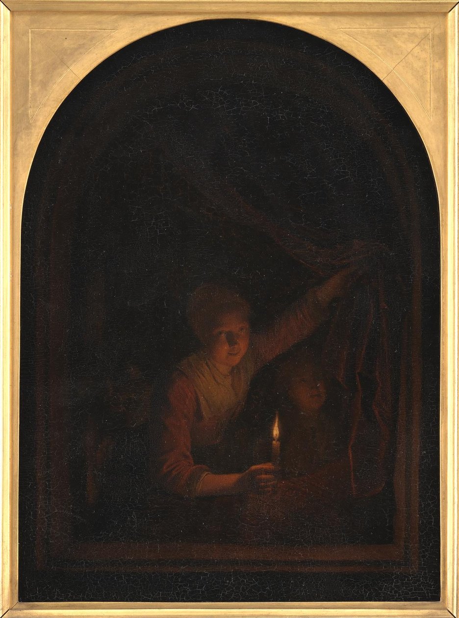Meisje met een kaars door Gerrit Dou