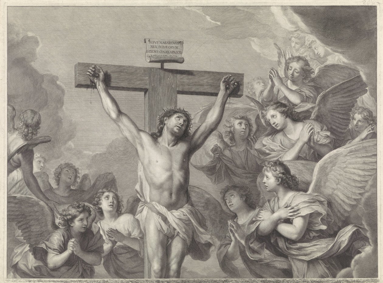 Christus aan het kruis door Gérard Edelinck