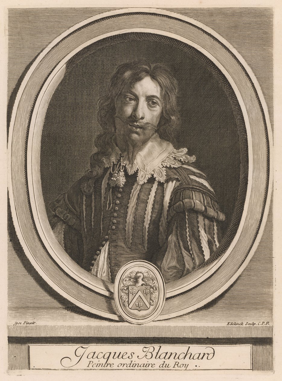 Jacques Blanchard, uit het boek Les hommes illustres ..., deel II, door Charles Perrault door Gérard Edelinck