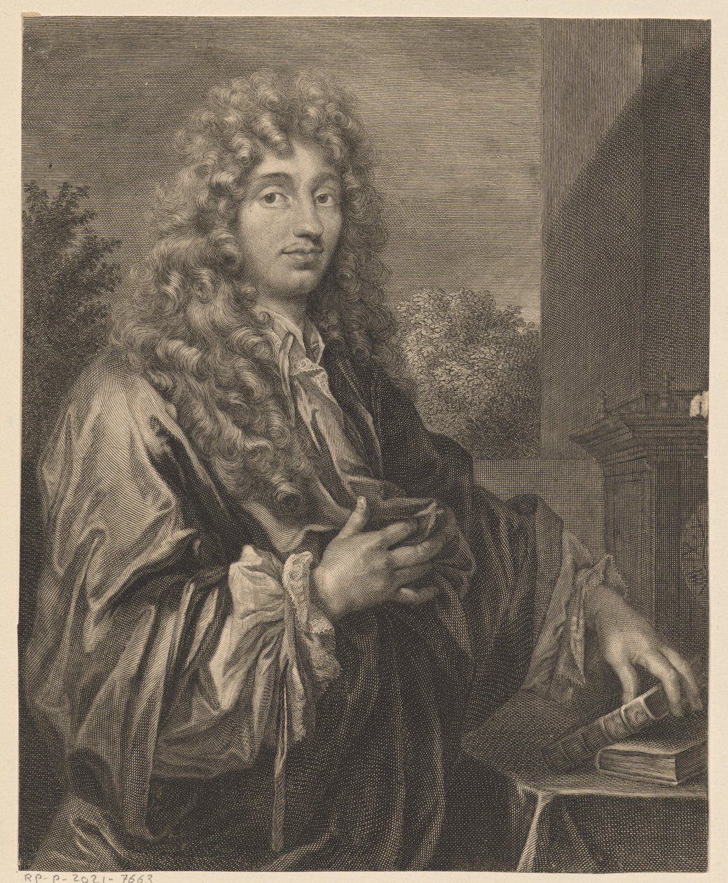 Portret van Christiaan Huygens door Gérard Edelinck