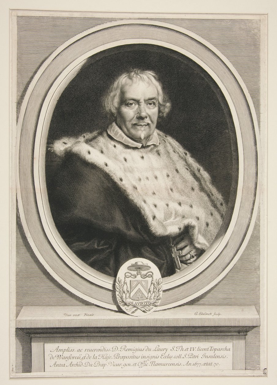 Remi Du Laury, rector van St. Pierre in Lille door Gérard Edelinck