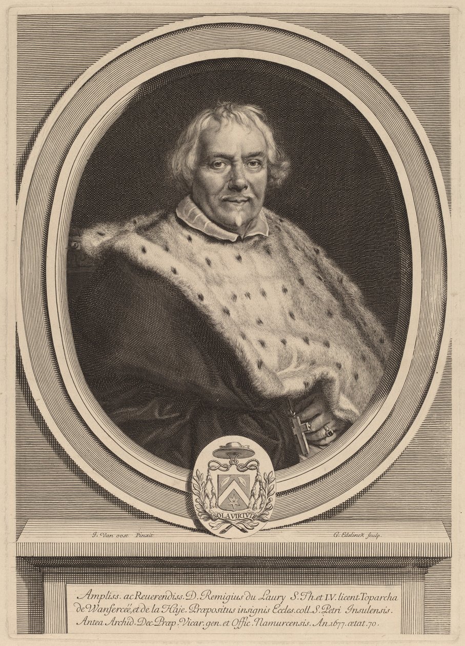 Remi Du Laury door Gerard Edelinck after Jacob van Oost II