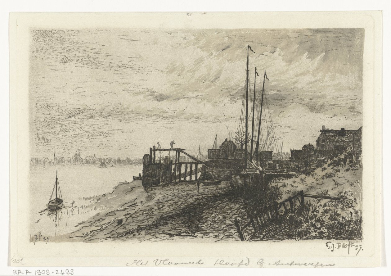 Riviergezicht door Gerard Jan Bos (signed by artist)