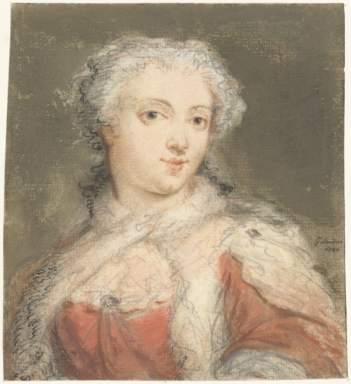 Portret van een jonge vrouw door Gerard Sanders