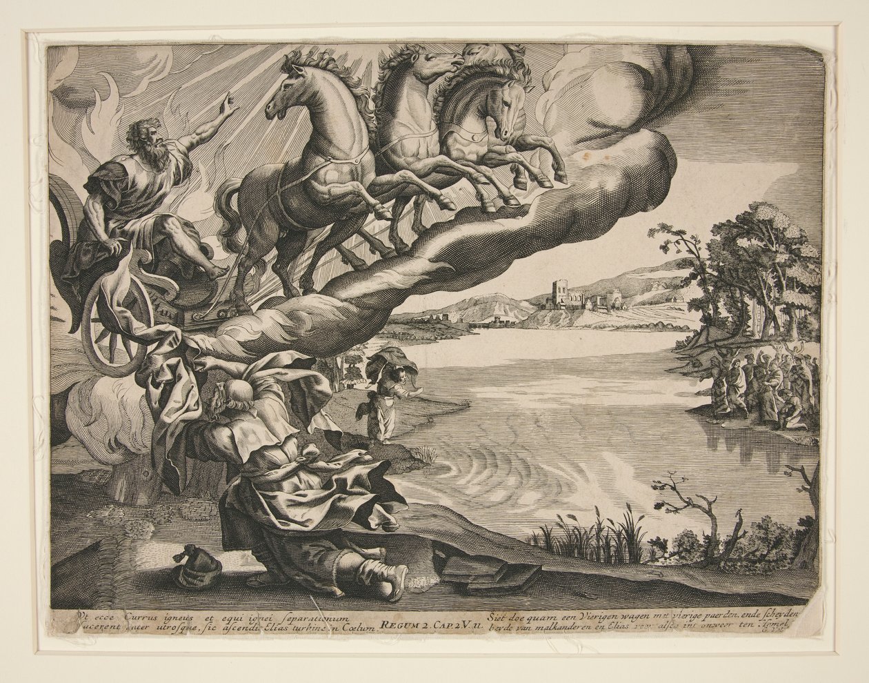 Hoofdstuk II uit II Koningen, De Hemelvaart van Elia door Gerard Valck
