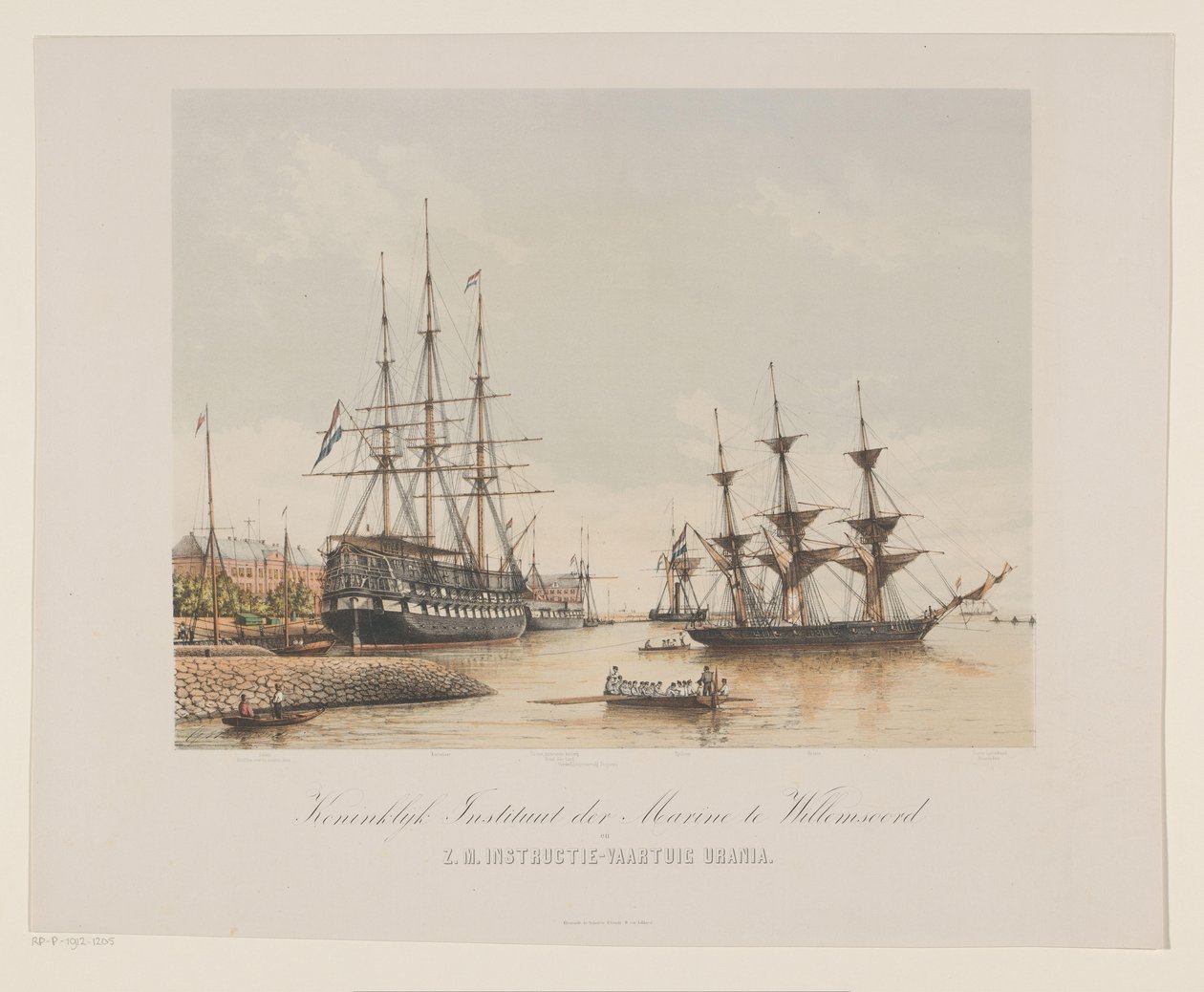 Korvet Z.M. Urania en linieschip Z.M. Kortenaert door Gerard Voorduin