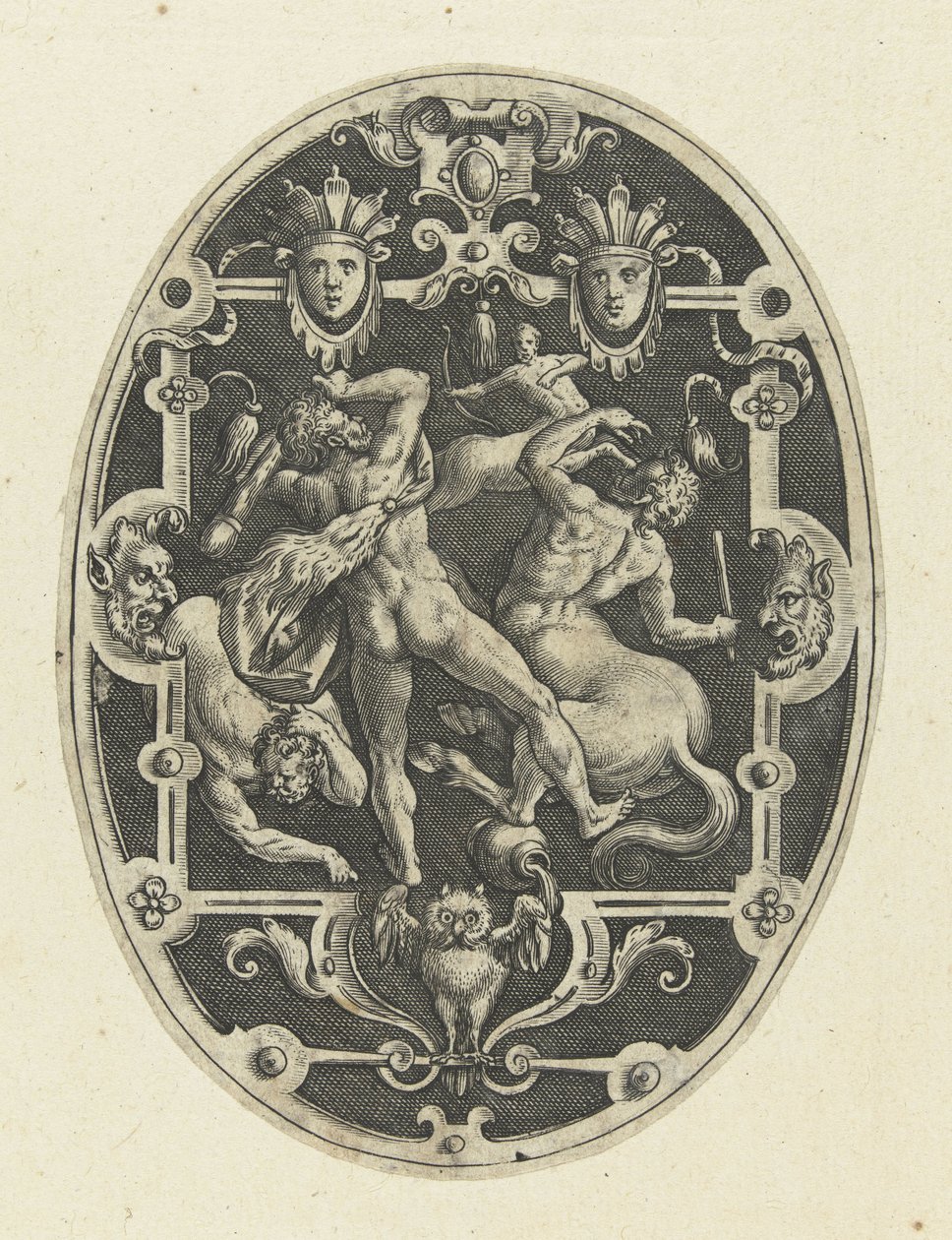 Hercules in strijd met de centauren door Gerard de Jode
