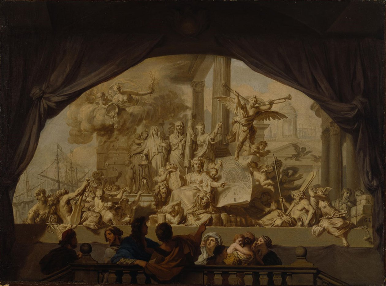 Allegorie op de roem van Amsterdam door Gerard de Lairesse