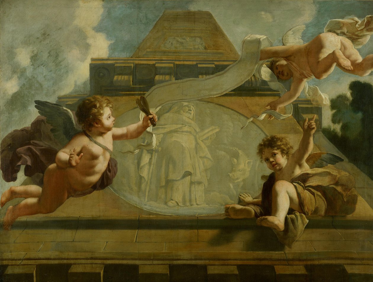 De heilige Antonius de Kluizenaar: Allegorische voorstelling van de verzorging van leprozen en mensen met een verstandelijke beperking door Gerard de Lairesse