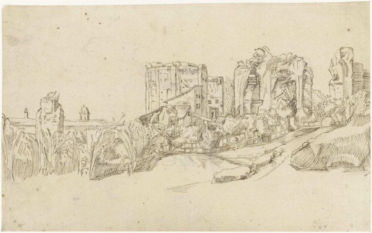 Ruïnes van de Thermen van Trajanus door Gerard ter Borch (II)