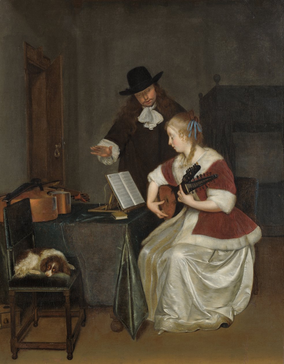 De muziekles door Gerard ter Borch
