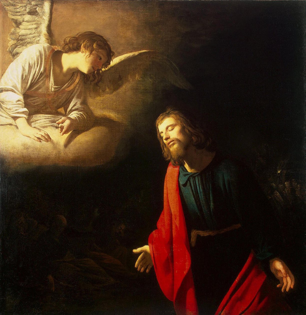 Christus in de hof van Getsemane (De lijdensweg in de hof) door Gerard van Honthorst