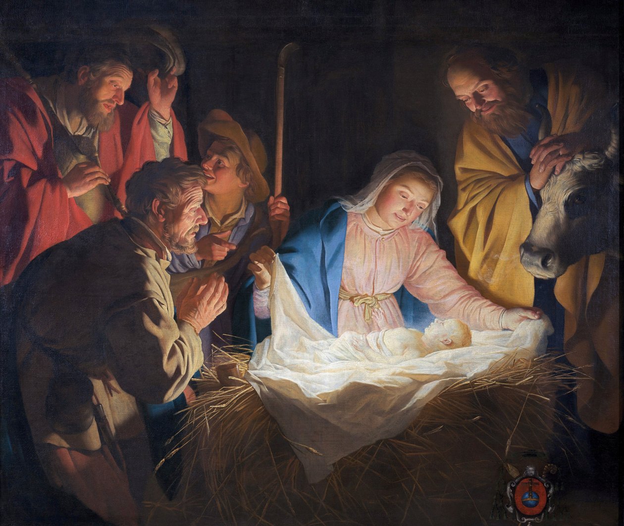 De aanbidding van de herders door Gerard van Honthorst