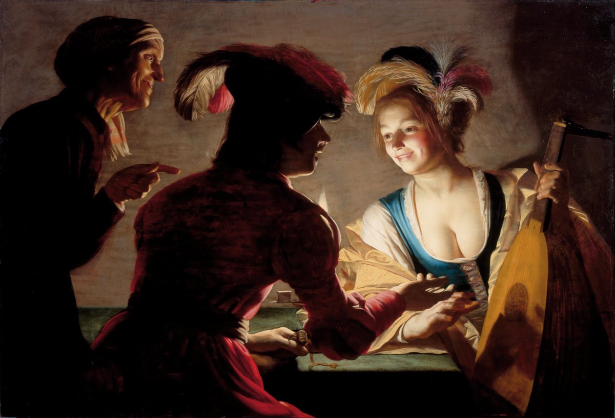 De aankoopster door Gerard van Honthorst