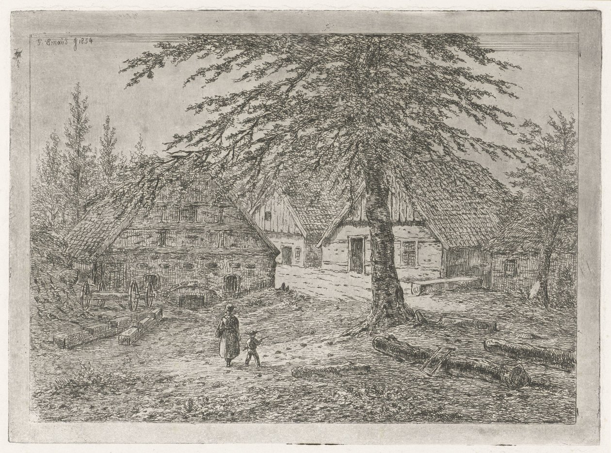 Boerenerf door Gerardus Emaus de Micault