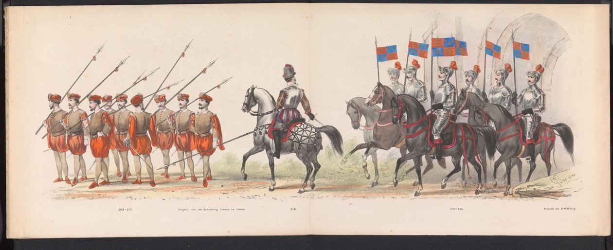 Maskerade van de Leidse studenten, 1870 (plaat 18) door Gerardus Johannes Bos
