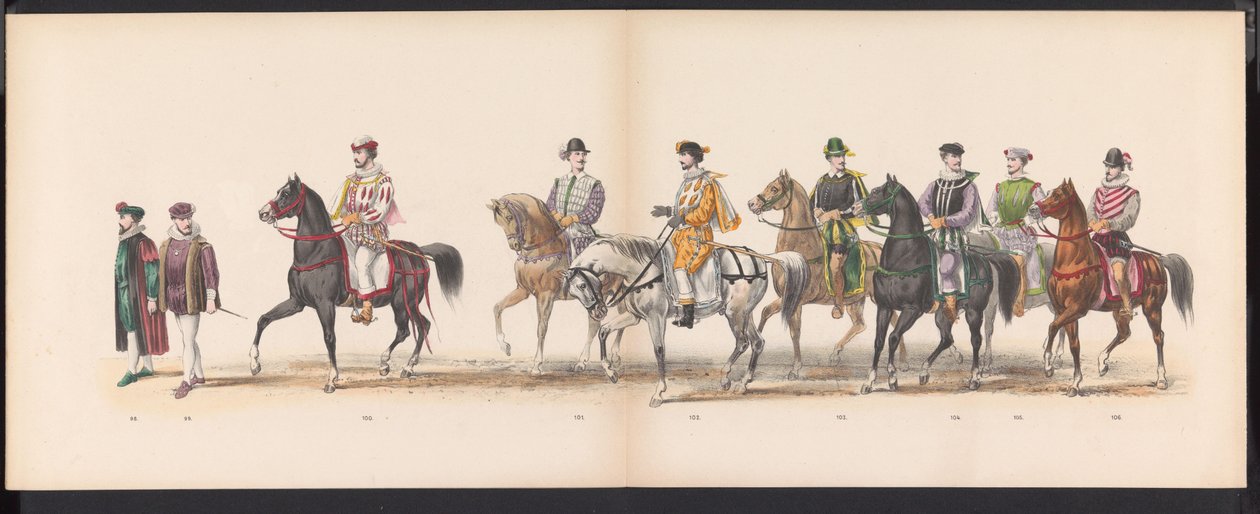 Maskerade van de Leidse studenten, 1870 (plaat 8) door Gerardus Johannes Bos