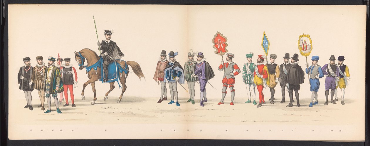 Maskerade van de Leidse studenten, 1875 (plaat 2) door Gerardus Johannes Bos