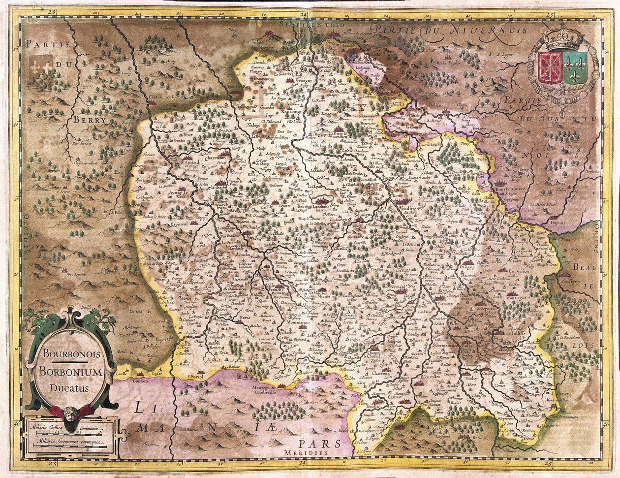 Bourbonnais, Frankrijk (gravure) door Gerardus Mercator