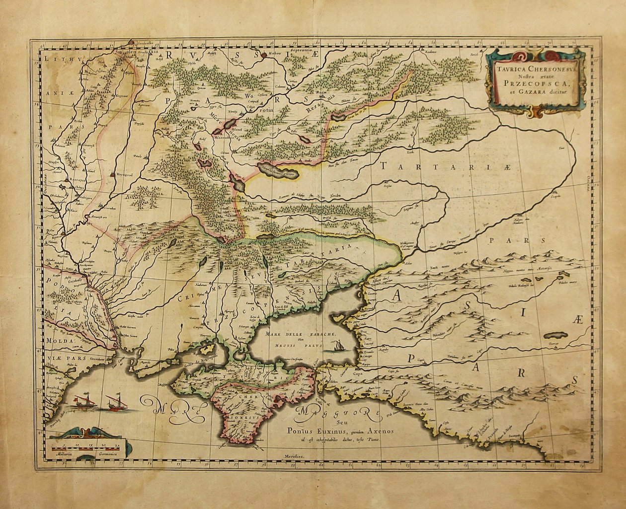 Taurica Chersonesus. Kaart van de Krim door Gerardus Mercator