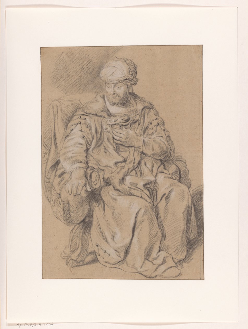 Zittende oosterse man door Gerbrand van den Eeckhout (copy after)