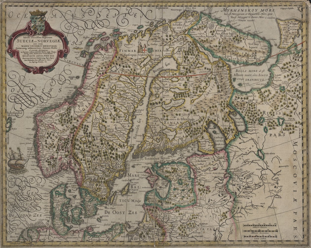 Zeer Nauwkeurige Kaart van de Koninkrijken Zweden en Noorwegen door Gerhard Mercator