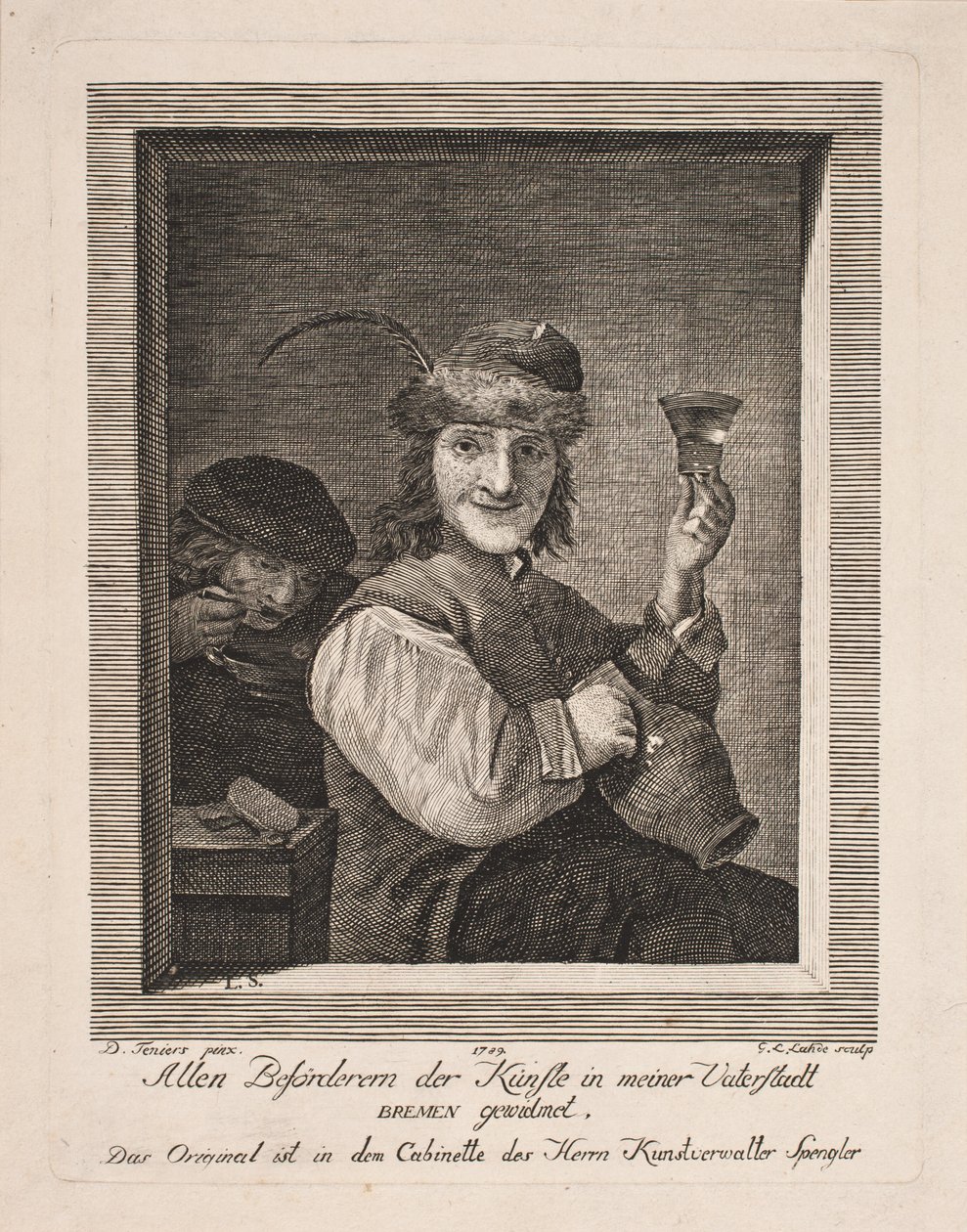 Boer met kan en glas door Gerhard Ludvig Lahde