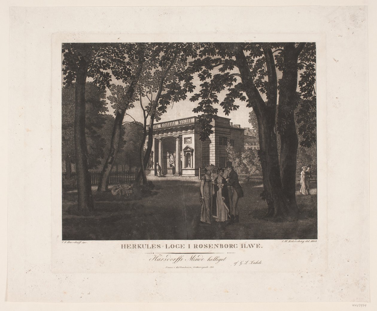 Herkulesloge in de tuin van Rosenborg door Gerhard Ludvig Lahde