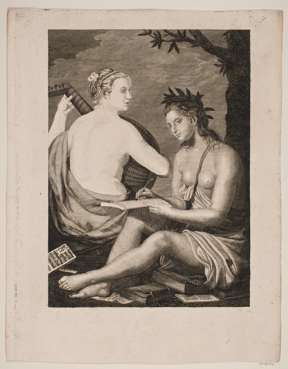 Terpsichore en Kalliope door Gerhard Ludvig Lahde