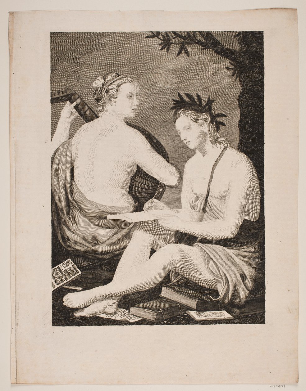 Terpsichore en Kalliope door Gerhard Ludvig Lahde