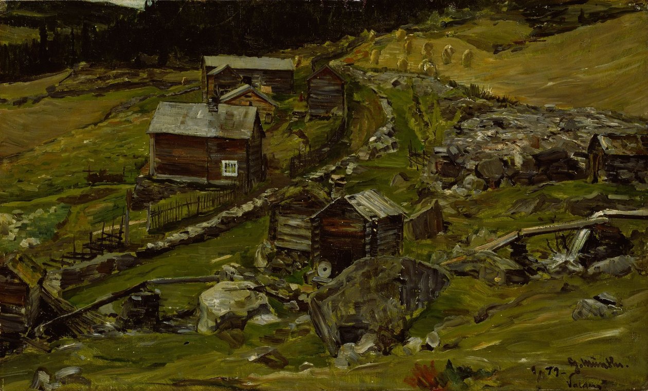 Boerderij in Valdres door Gerhard Munthe