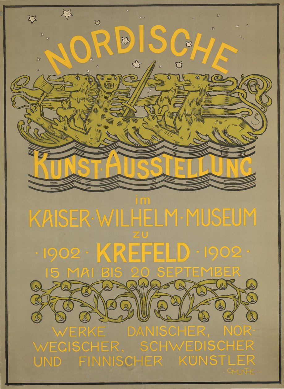 Nordische Kunstausstellung im Kaiser Wilhelm Museum 1902 door Gerhard Munthe