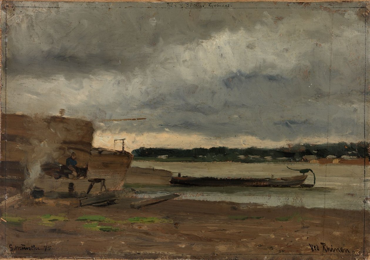 Uitzicht op de Rijn bij Düsseldorf door Gerhard Munthe