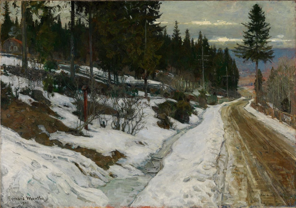Winter in Nittedal door Gerhard Munthe
