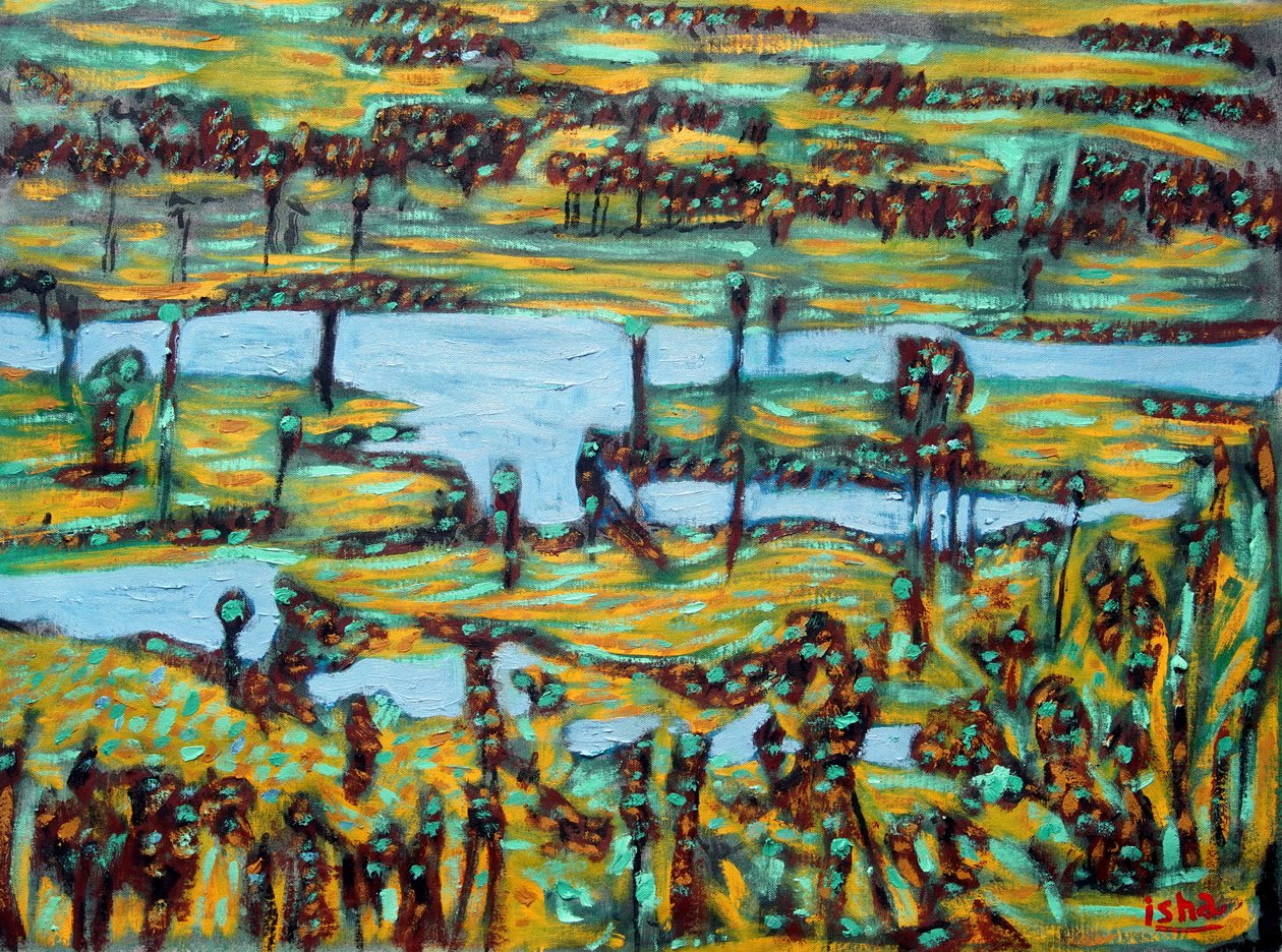 Santiago Oasis, 2024 (olieverf op doek) door Gerhardt Isringhaus