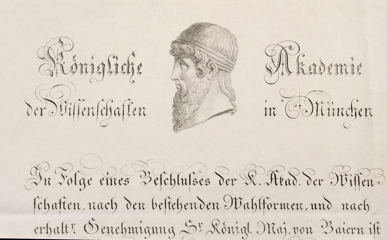 Een officieel document van de Koninklijke Academie van Wetenschappen van München door German School